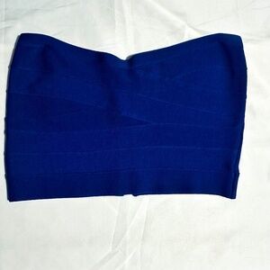 BEBE Bandage Bandeau Blue Strapless Top